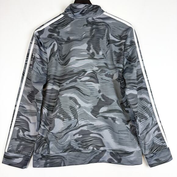 NWT Adidas Boys Camo Swirl Gray Black Full Zip Track Jacket - XL 18/20 - Picture 4 of 7